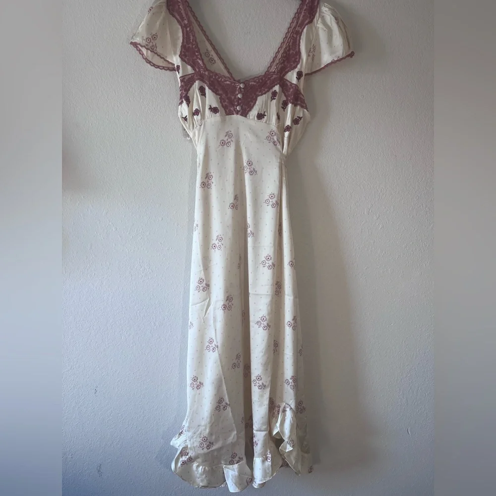 NWT! Free People Haven Embroidered Midi Dress - Picture 7 of 15